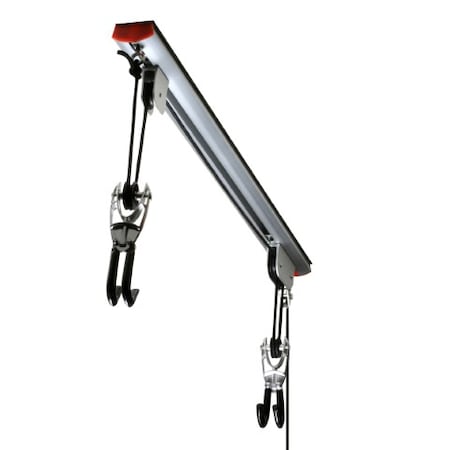 Leisure Sports Rail Mount Bike Hoist, Pulley and Strap System to Lift and Store Bicycles, Ladders 308339KPT